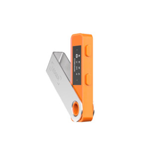 Ledger Nano S Plus Hardware Wallet im orangen Gehäuse